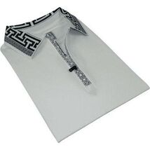 Men Sports Shirt DE-NIKO Short Sleeves Cotton Zipper Polo Shirt DBK104 White image 2