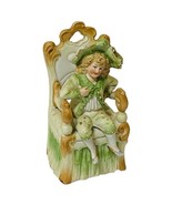 Continental Bisque Porcelain Boy In Green Chair 4417 6” - £18.87 GBP
