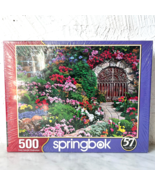 Springbok Wine Cellar 500 Piece Jigsaw Puzzle Flowers Ornate Gate 18 x 2... - $295.76 MXN