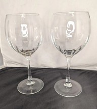 Optic Crystal Wine Glasses Set 8&quot; Hand Blown - £34.94 GBP