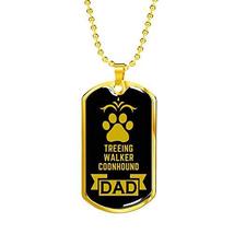 Dog Lover Gift Treeing Walker Coonhound Dad Dog Necklace Stainless Steel... - £36.31 GBP