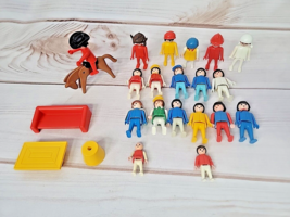 Vintage Playmobil Figures Lot of 22 Figures, Horse and Furniture - £7.86 GBP