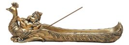 Hindu God Ganapati Baby Ganesha Sleeping On Peacock Incense Holder Figurine - $29.26 CAD