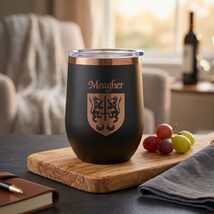 Meager Irish Coat of Arms Stemless Wine Travel Tumbler - $27.44
