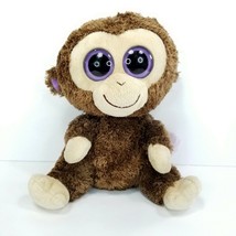 TY Beanie Boos Coconut The Brown Monkey 8&quot; Plush Stuffed Animal Purple B... - £14.76 GBP