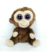 TY Beanie Boos Coconut The Brown Monkey 8&quot; Plush Stuffed Animal Purple B... - £14.78 GBP