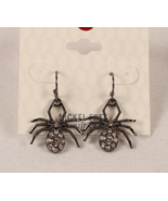 Sparkly Spider Earrings Halloween 1.25 Inch Drop Spooky Fun Nickel Free - $8.49
