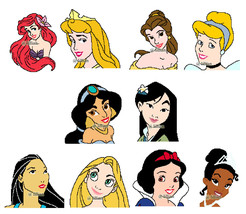 10 Sets Disney Princess Face Potrait Pdf Cross Stitch Pattern Patterns - £18.78 GBP