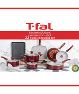 T-fal Kitchen Solutions Ceramic, 22 Piece Cookware Set, Red - €80,60 EUR