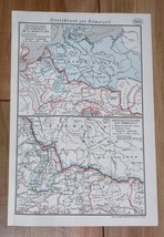 1938 Original Vintage Map Of Germania Magna Roman Empire Limes Germany - £19.10 GBP