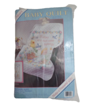 From The Heart Sweet Baby Quilt Stamped Cross Stitch Kit 79002 34” X 45” New - $32.33