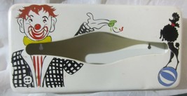 VINTAGE POODLE CIRCUS Clown RANSBURG  METAL TISSUE BOX HOLDER Nice - $57.00