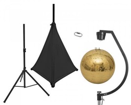 EUROLITE Set Mirror Globe 50cm Gold With Tripod And Sailing Black - £240.19 GBP