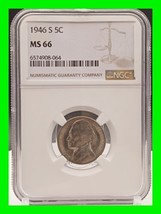 1946-S Jefferson Nickel - NGC MS66 - High Grade  - £39.56 GBP