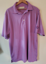 Donald Ross Blue Pink Striped Short Sleeve Polo Shirt Men&#39;s Large - £8.97 GBP