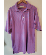 Donald Ross Blue Pink Striped Short Sleeve Polo Shirt Men&#39;s Large - $15.36 CAD