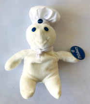 Pillsbury Dough Boy Plush Beanie Doll 1997 w/ Tag 8&quot; Tall White Clean No... - $19.34