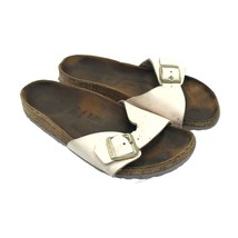 Birkenstock Madrid Sandals Patent White 39 Narrow Mens 6 Womens 8 - £21.48 GBP