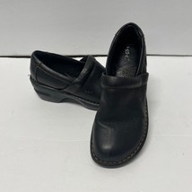 BOC Born Concept Black Leather Comfort Clogs Nurse Shoes BC3632 Size 7 - £23.23 GBP