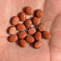 5x7 mm Oval Lab Created Golden Sunstone Cabochon Loose Gemstone Jewelry - £6.32 GBP+