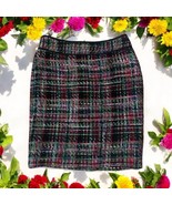 Talbots Women&#39;s Pencil Skirt Plaid Textured Multicolored Tweed Size 8 Pe... - $44.64 CAD
