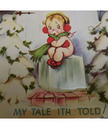 1947 Rust Craft Large Stand Up Christmas Card 7.5 x 9 Inches Baby on The... - £18.09 GBP
