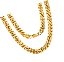 Men Chunky Miami Cuban Chain Necklace, Custom Gold - $58.43