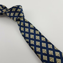 Kai Long Navy Blue Geometric Men&#39;s Silk Tie High Quality 56 1/2 4 - £14.06 GBP