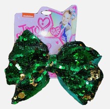 JoJo Siwa Large Hair Bow, 7”, Green Gold Sequins, St. Patrick’s Day, Mardi Gra - £11.75 GBP