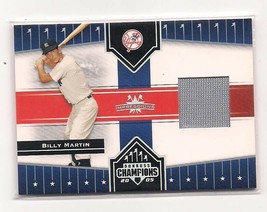 BILLY MARTIN UNIFORM CARD, NEW YORK YANKEES BASEBALL - $20.00