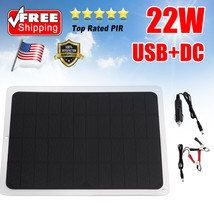 22W Solar Panel 12V Trickle Charger Battery Charger Kit Maintainer Boat ... - $28.99