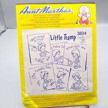 Vintage Aunt Martha&#39;s Hot Iron Transfers 3834 Little Tramp, Used but Complete - $12.60