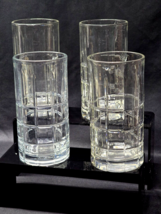 Vintage Anchor Hocking 6&quot; Iced Tea Glass Manchester Tartan Clear 14oz - Set Of 4 - £17.57 GBP