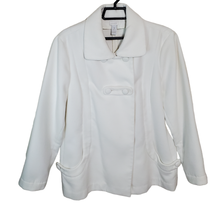 Chico&#39;s(16) XL Plush Daja Swing White Peacoat Double-Breasted Pockets  - £23.91 GBP