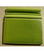 Art Nouveau original majolica bottom field bulnose tile OLIVE GREEN 6&#39;&#39; ... - £12.47 GBP