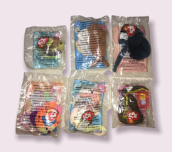 McDonalds TY Teenie Beanie Babies Lot of 6 - Sting Neon Coral Tusk Lips Slither - $20.27