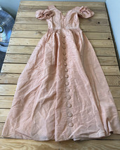 Handmade Women’s Vintage Button Front Ball Gown Size Small Pink E7 - $70.39