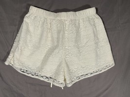 Hollister Wrap Floral Lace Style Short Shorts Womens Small S White Elast... - £10.94 GBP
