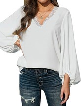 Summer Women Tops Chiffon Loose Fit Lace Tunic Shirts with Sleeves Comfy XL - £19.77 GBP