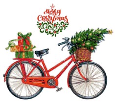 Counted Cross Stitch patterns/ Merry Christmas Bicycle/ Christmas 12 - £7.16 GBP