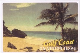 Postcard Beach Palm Trees Gulf Coast Galveston Texas - £2.41 GBP