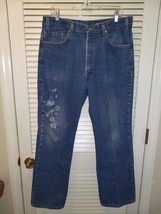 Vintage Levi&#39;s 517 Boot Work Jeans Distressed Tag Size 38X30 Actual 37X30 USA - £31.97 GBP