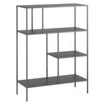 48" Gray Metal Four Tier Double Bookcase - $5,142.71 MXN