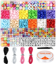 Dowsabel Bracelet Making Kit, Beads for Bracelets Making Pony Beads Polymer Clay - £11.88 GBP