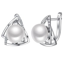 925 sterling silver Earrings natural Freshwater pearls fine jewelry for women - £21.98 GBP+