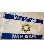 2X3 We Stand With Israel Premium 100D 2&#39;x3&#39; Woven Polyester Nylon Flag B... - $12.86