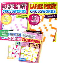 NEW Lot of 4 Large Print Crosswords Puzzles by Kappa, 43-80 Puzzles EACH - £12.42 GBP