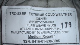US Army Gen III ECWCS trousers, size Med. Reg. DJ Manufacturing 2007 like-nu - £27.97 GBP