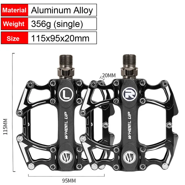WHEEL UP Mountain Bike Bicycle Pedals Cycling Ultralight Aluminium Alloy 4 ings  - £149.25 GBP