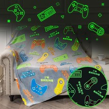 Glow in The Dark Gaming Controller Gamepad Blanket Soft Cozy Throw Blankets Game - £33.10 GBP